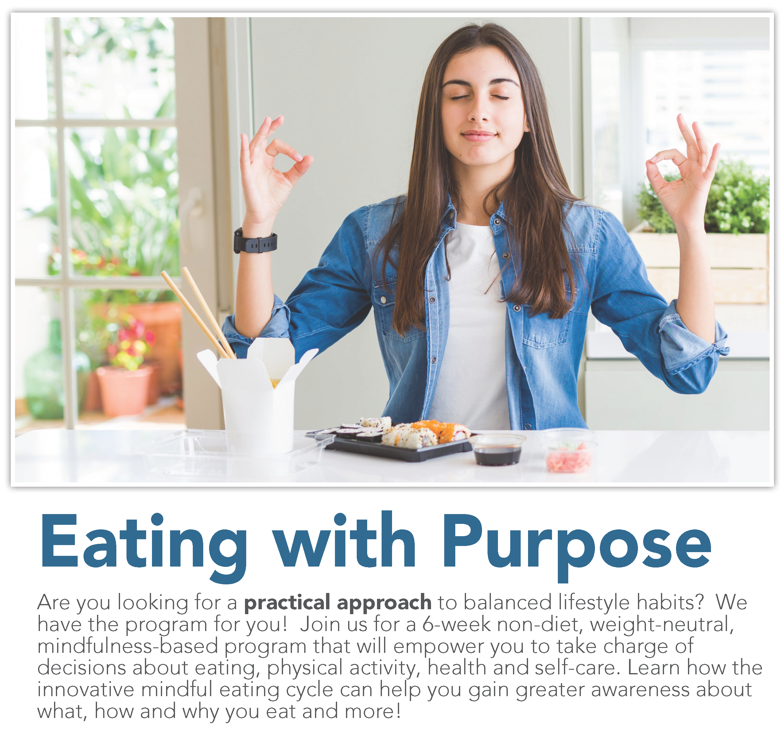 eating with purpose banner image, getting zen with the sushi