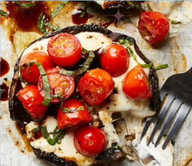 Caprese stuffed portabello mushroom