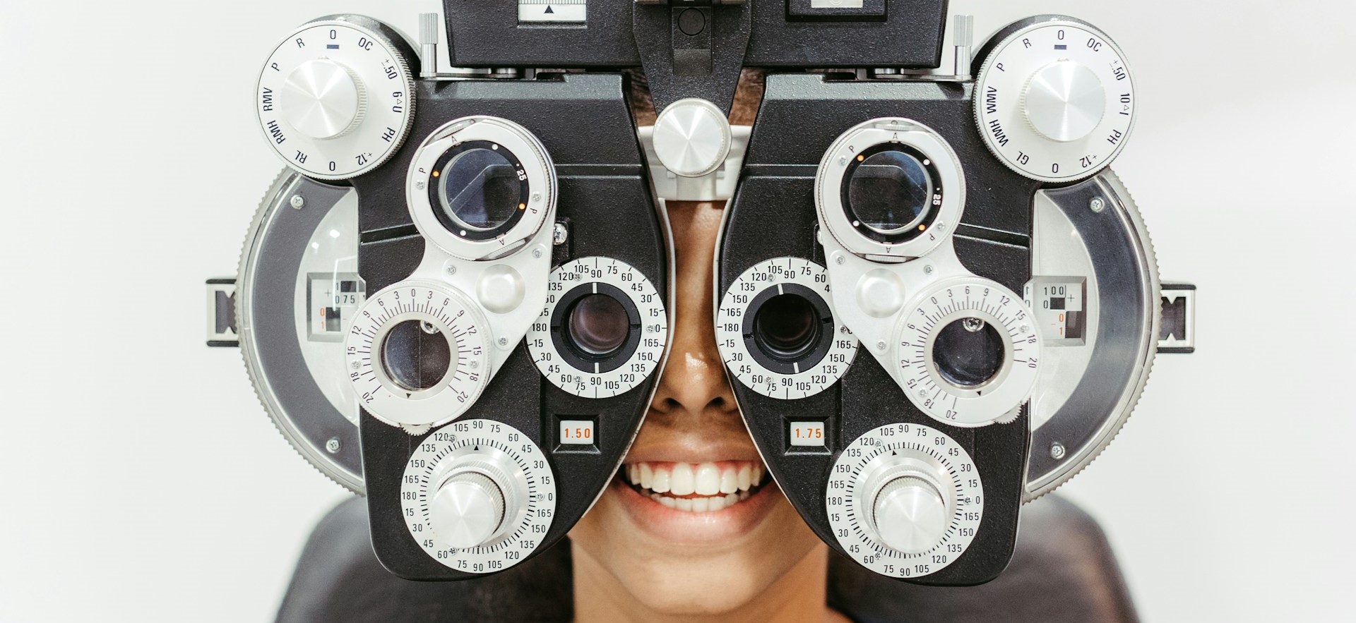 stock photo of a person taking an eye exam