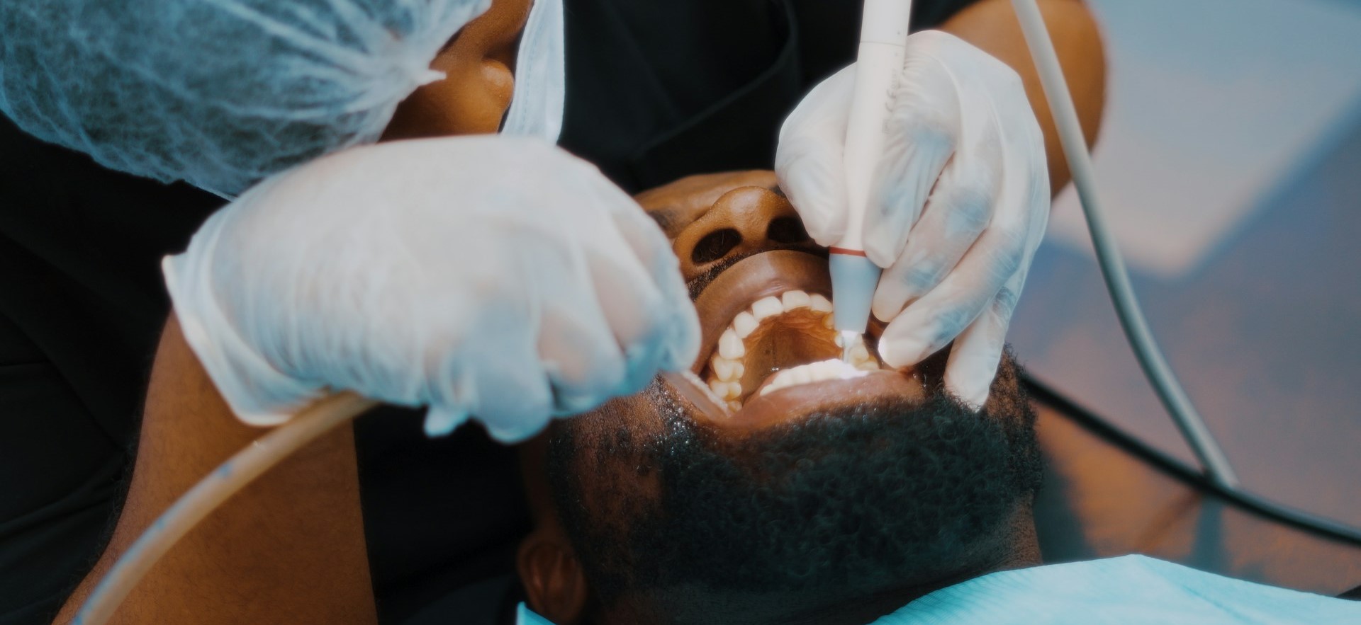 Stock photo of person in a dental examination