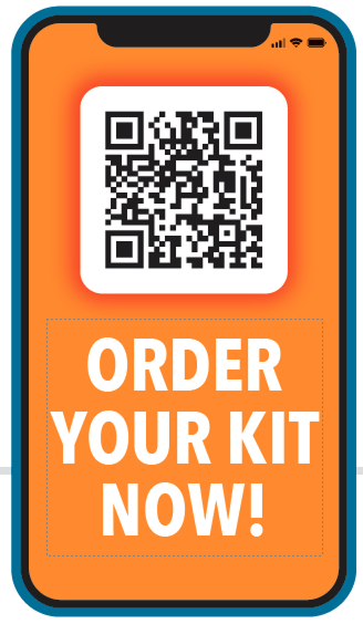 Scannable QR code displayed on an iPhone